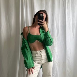 Green dress shirt set